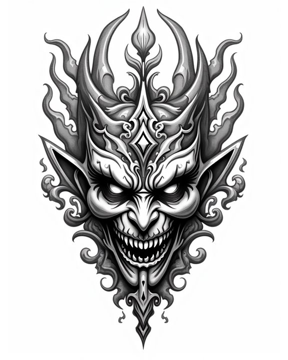 sinister mask with vibrant colors