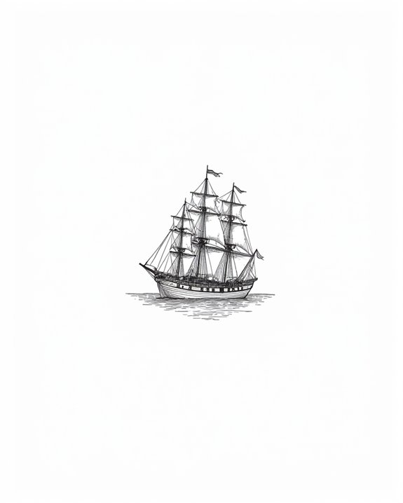 sleek maritime vessel outline