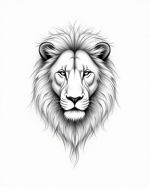 sleek minimalist lion tattoo