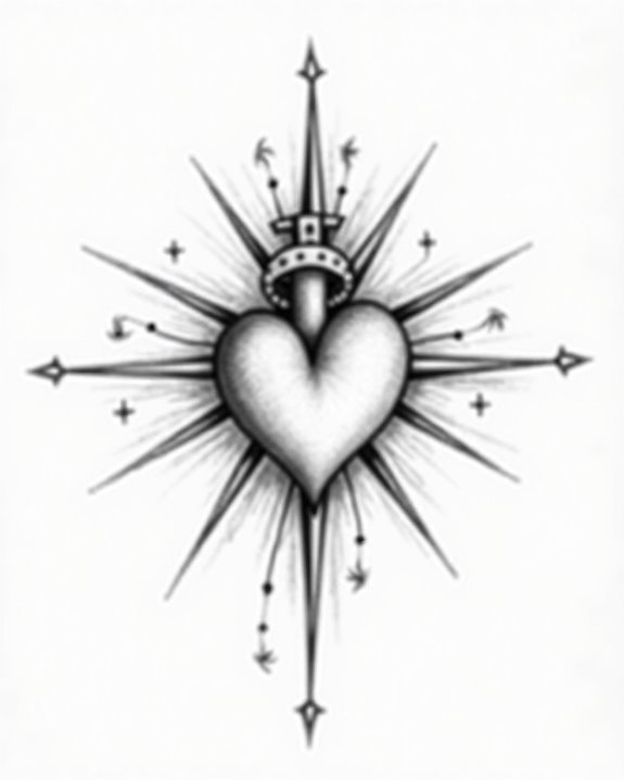 small sacred heart radiant symbol