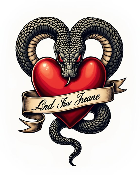 snake heart banner design