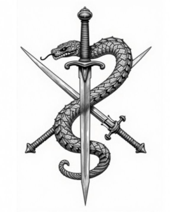 snake sword emblem symbolizes resilience
