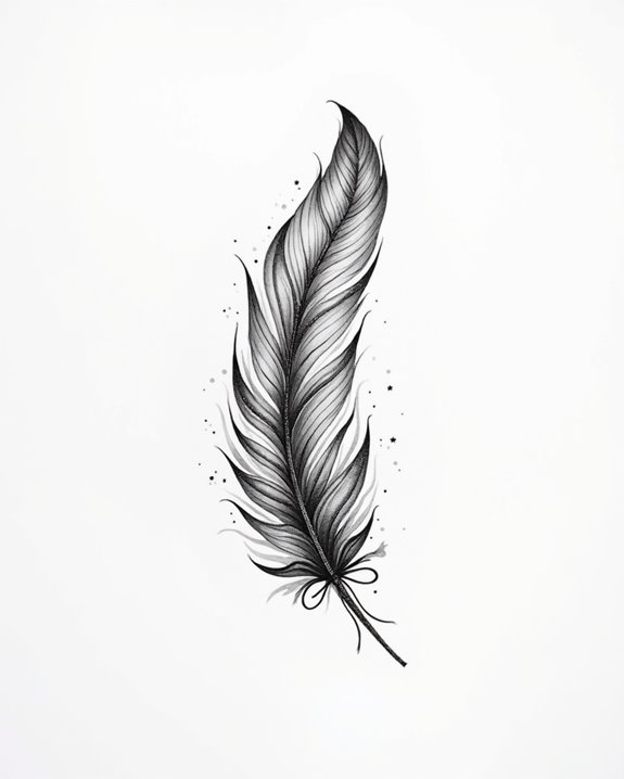 sparkling feather glitter accents