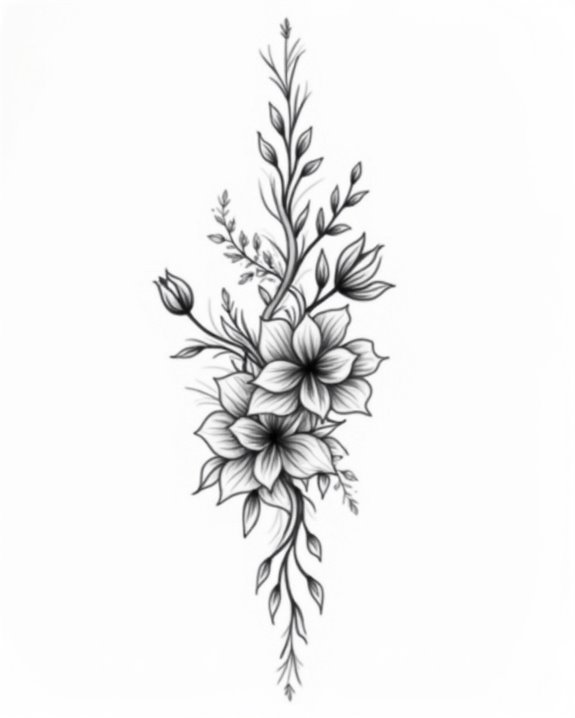 spontaneous floral tattoo design