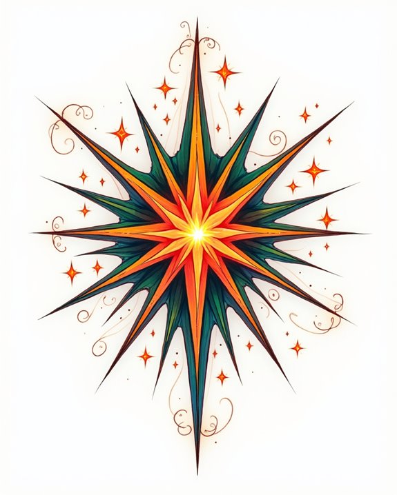 starburst and shooting star designs