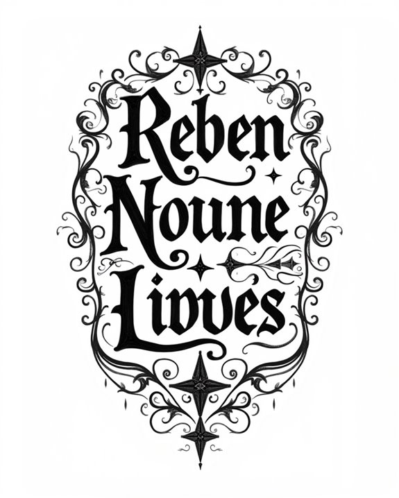 starred vintage tattoo lettering