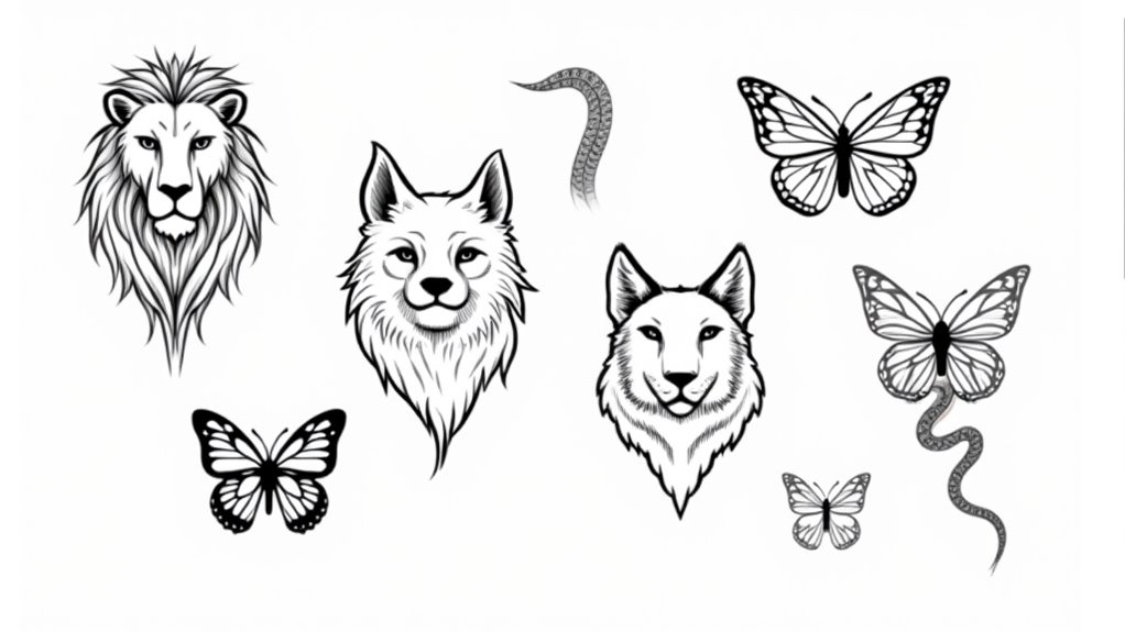 striking female animal arm tattoos