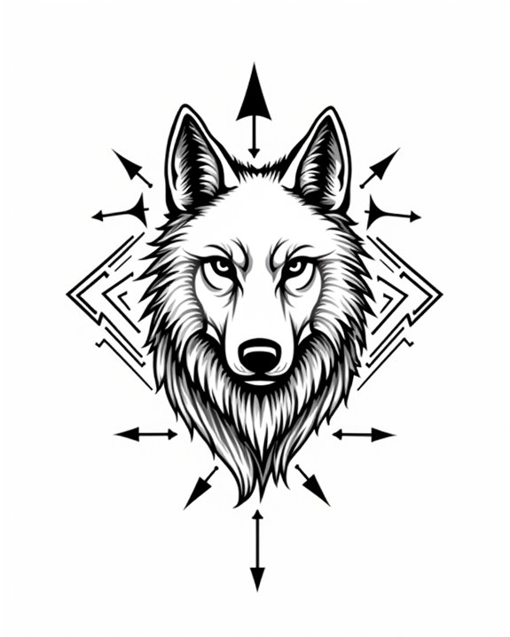 striking minimalist wolf portrait