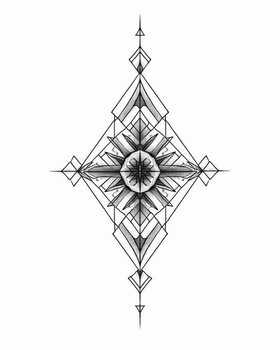 structured geometric tattoo design