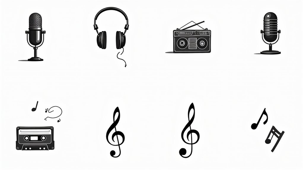 stylish vintage music tattoo designs