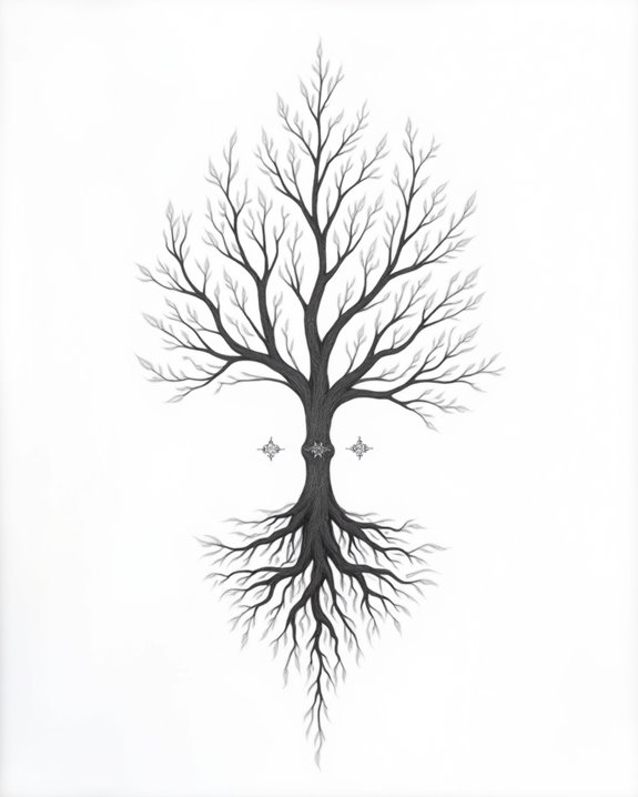 stylized hope tree tattoo