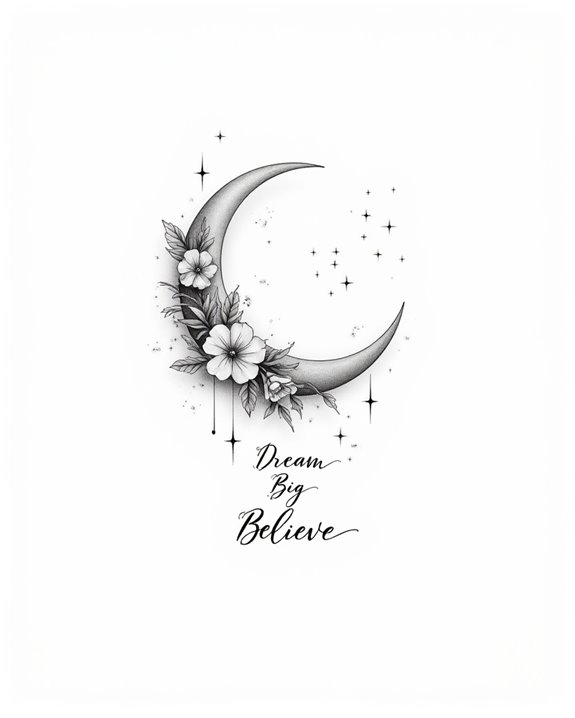 subtle affirmational moon tattoos