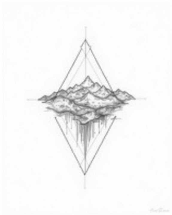 subtle mountain range tattoo