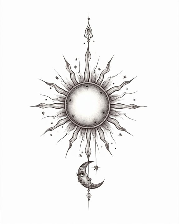 subtle sun and moon symbols