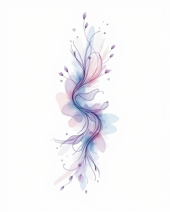 subtle watercolor wind motifs