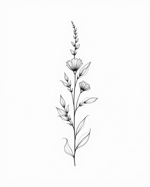 subtle wildflower tattoo elegance