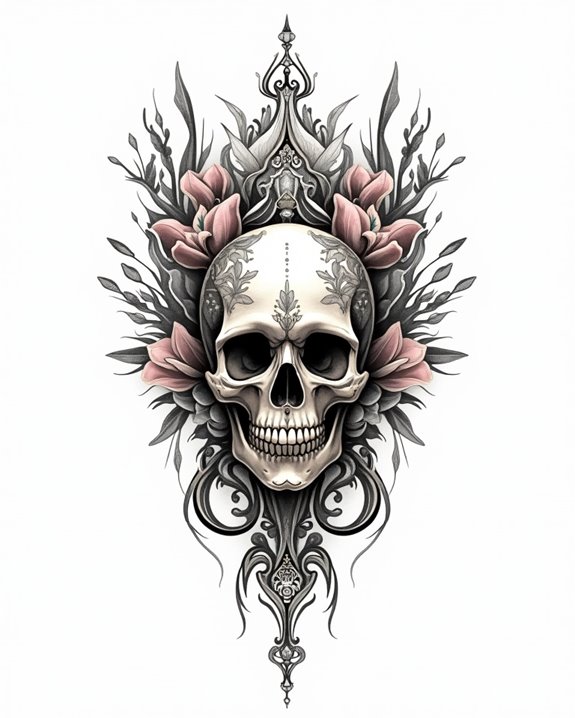 surreal realistic skull art