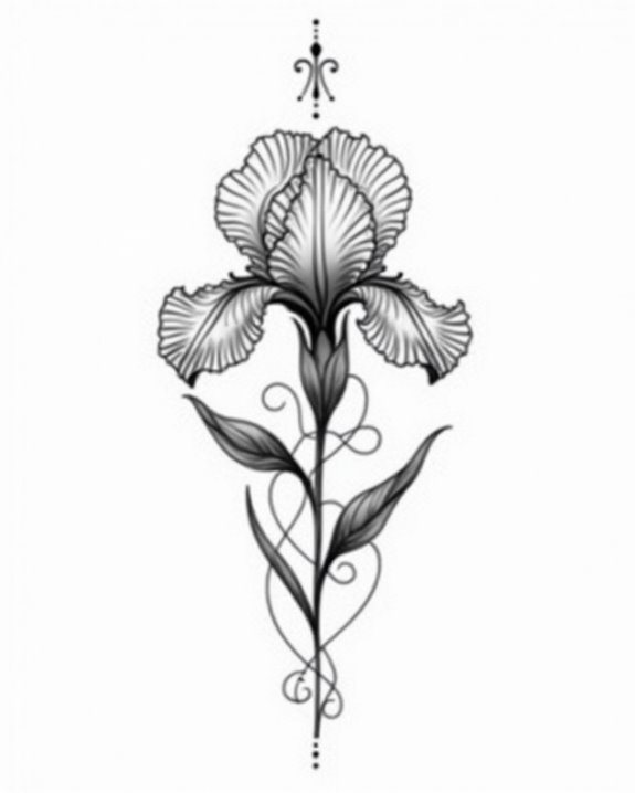 swirling iris forearm design