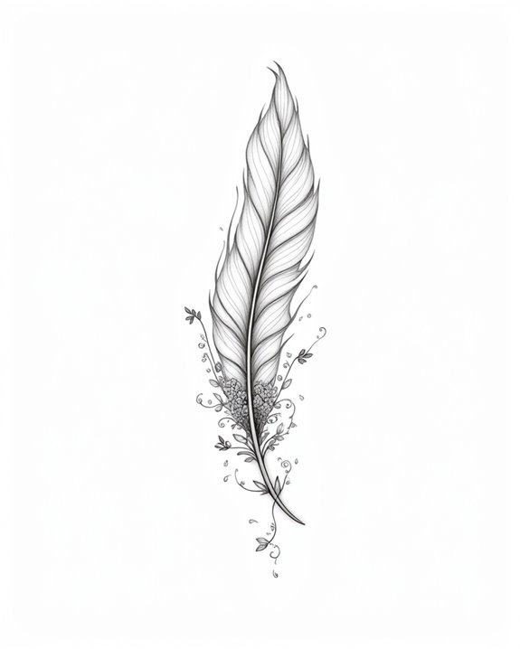 symbolic feather quill artistry