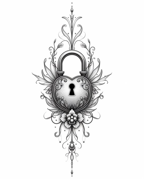 symbolic lock and oyster tattoos
