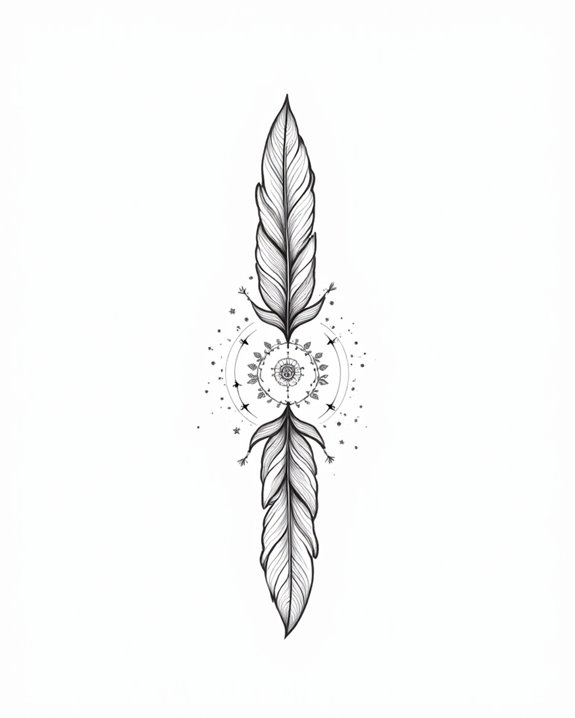 symbolic spiritual feather motifs