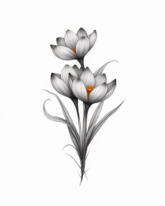 textured floral crocus design