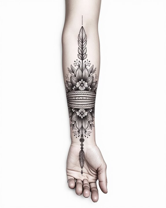 textured layered band tattoos
