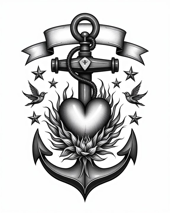 timeless classic anchor tattoo