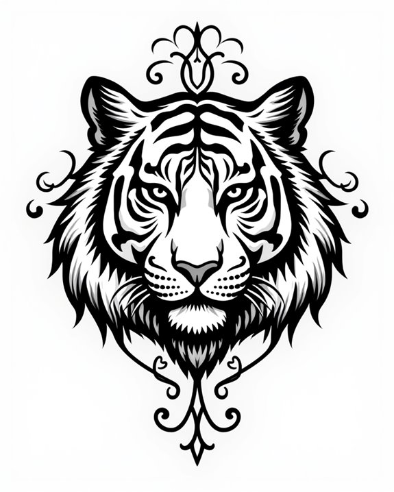 timeless monochrome tiger art