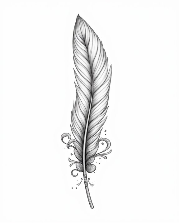 timeless vintage feather motifs