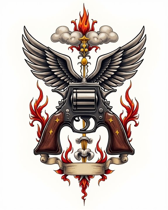 timeless vintage revolver emblem