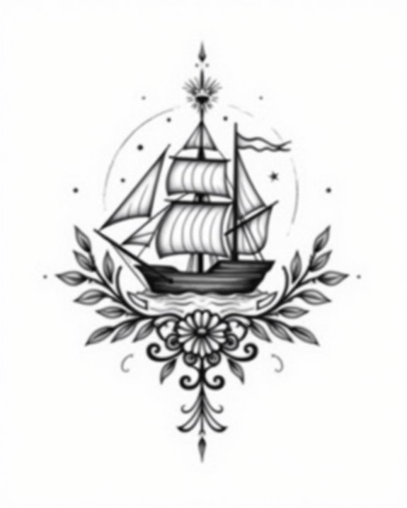 tiny sailboat voyage symbolism