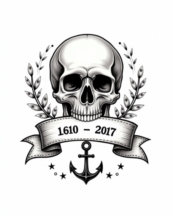 traditional skull memorial tattoo