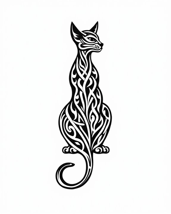 tribal feline symbolism tattoos