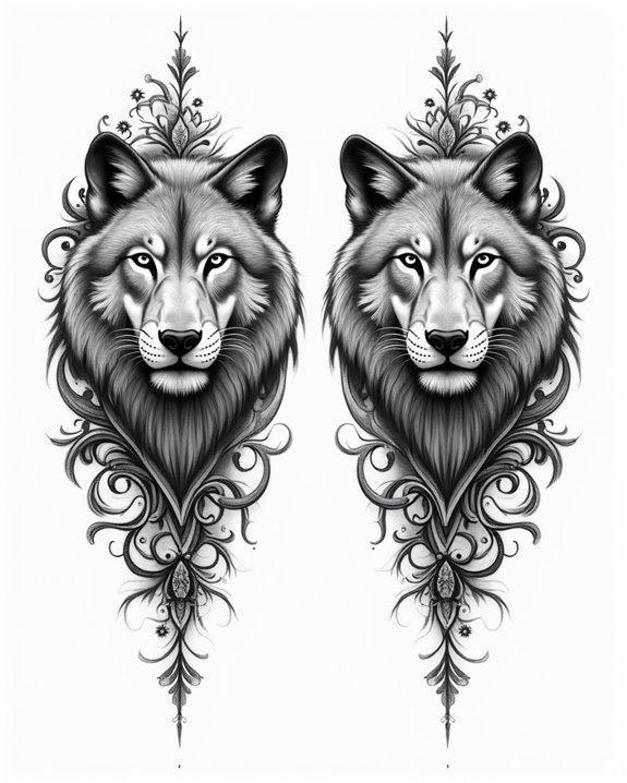 twin animals reflecting harmony