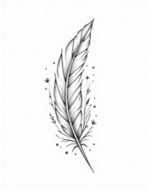 understated elegant feather tattoos