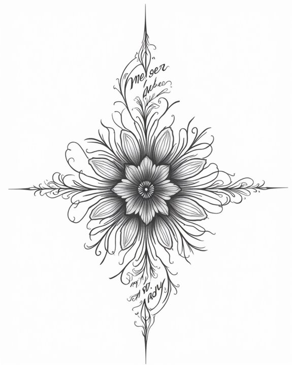 unique calligraphy mantra tattoos
