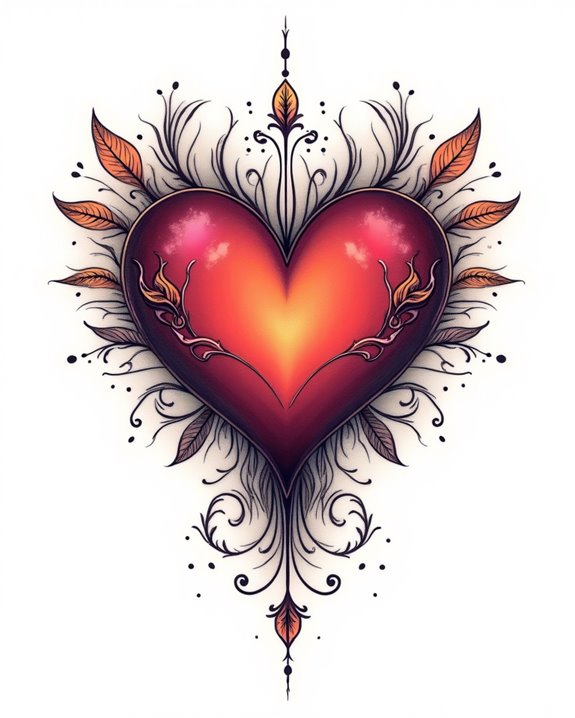 vibrant abstract heart artwork