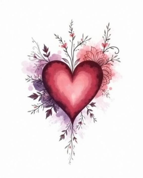 vibrant abstract watercolor heart