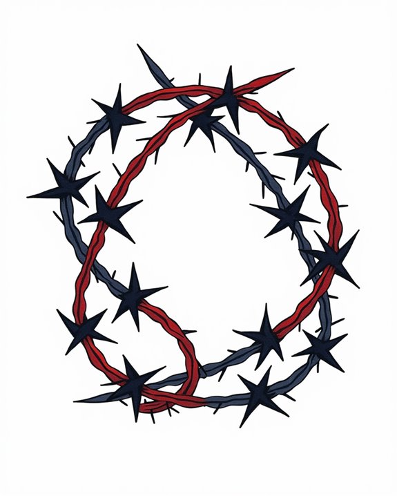 vibrant artistic barbed wire