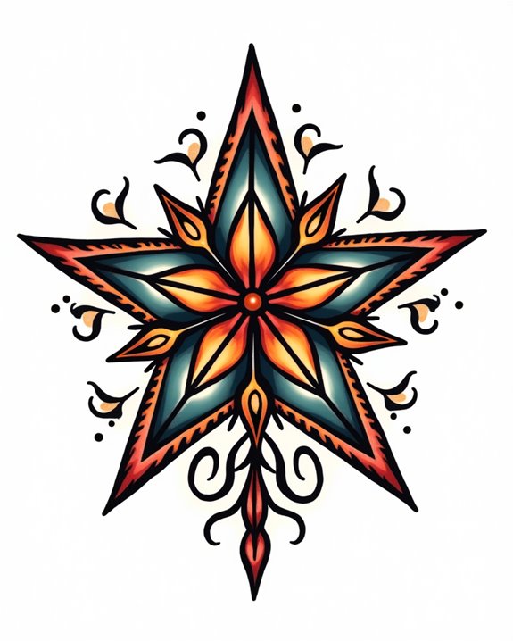 vibrant artistic star tattoos