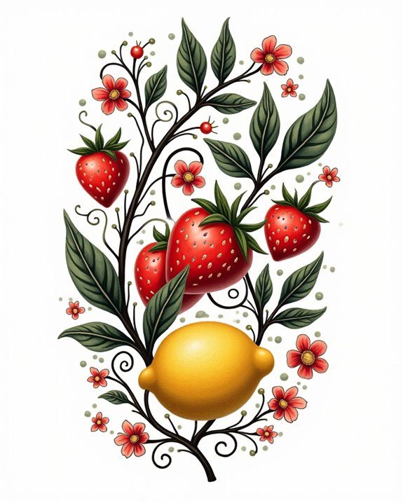 vibrant botanical playful motifs