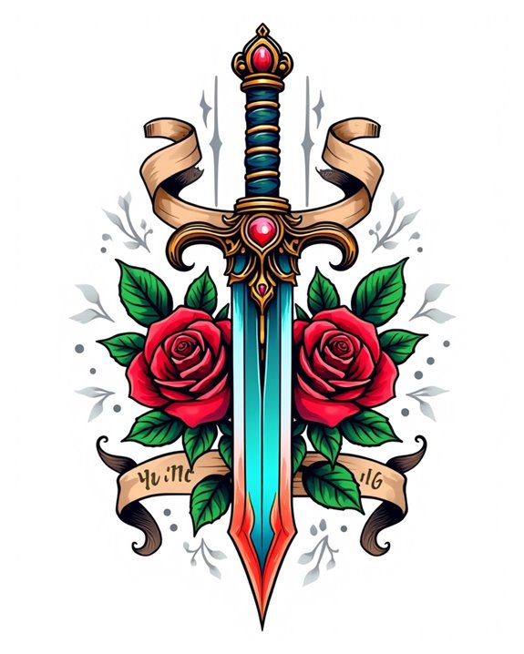 vibrant cartoon dagger artwork