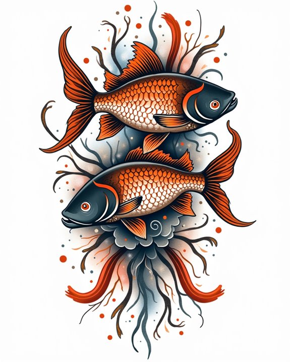 vibrant chaotic fish art
