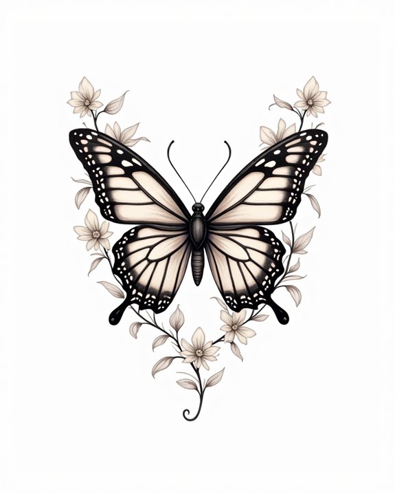 vibrant colorful butterfly tattoo