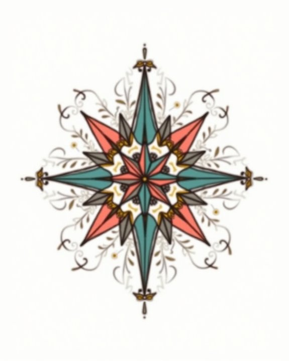 vibrant compass tattoo symbolism