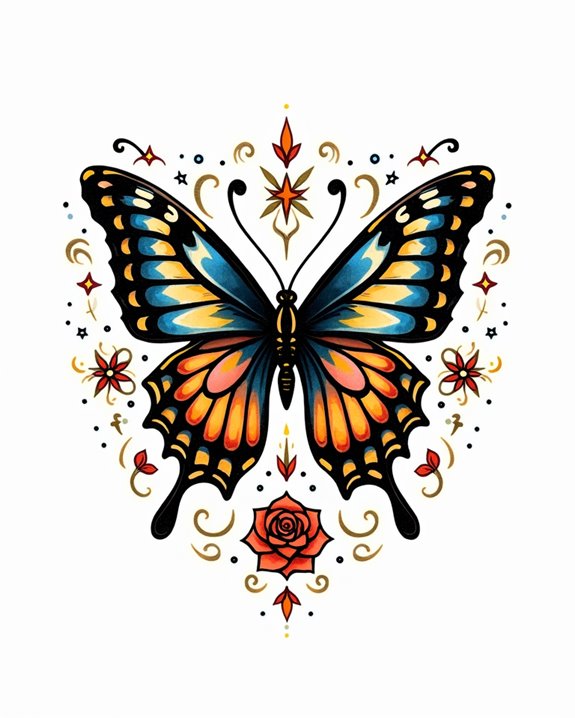 vibrant detailed butterfly tattoos