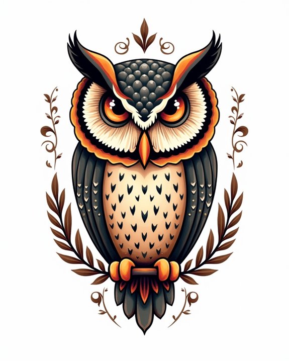 vibrant detailed owl portrait