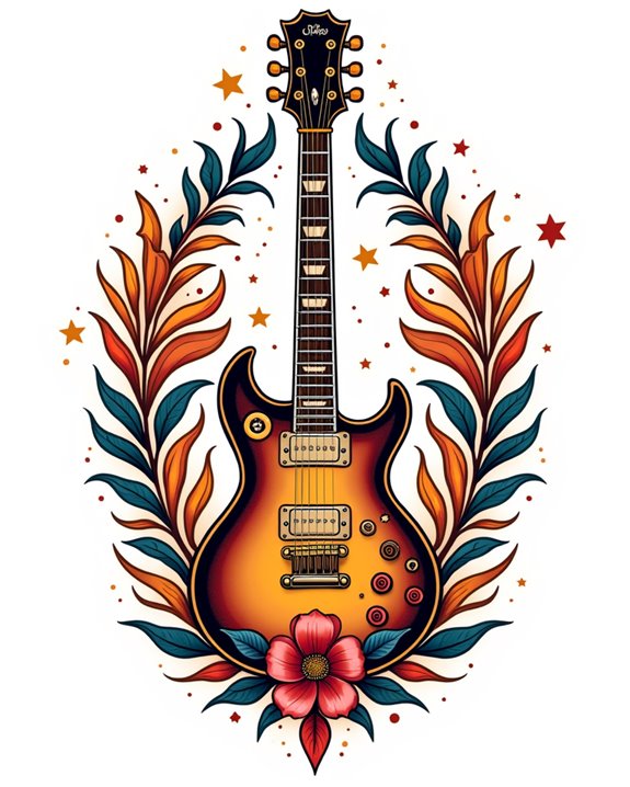 vibrant electric guitar art