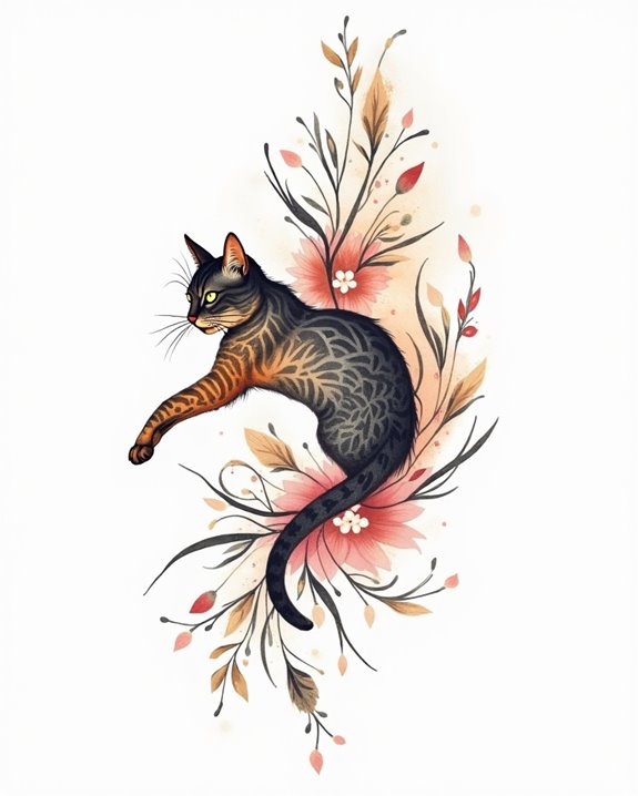 vibrant feline motion art